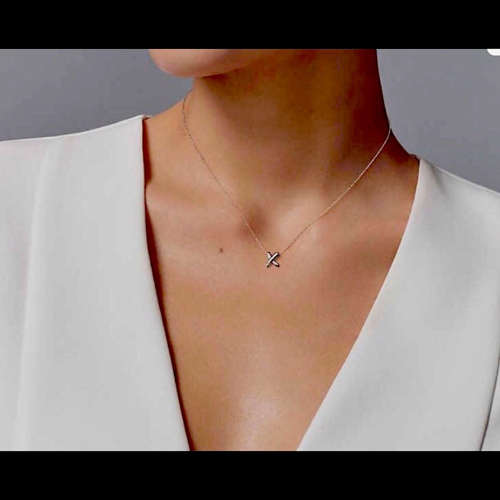 Authentic Tiffany SS Graffiti X pendant necklace